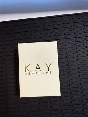 Kay Jewelers Cream Jewelry Gift Box with Gold Logo